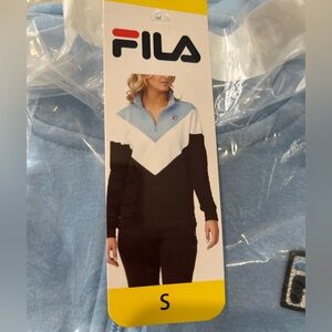 Women’s blue black and white the size S women’s FILA sweater